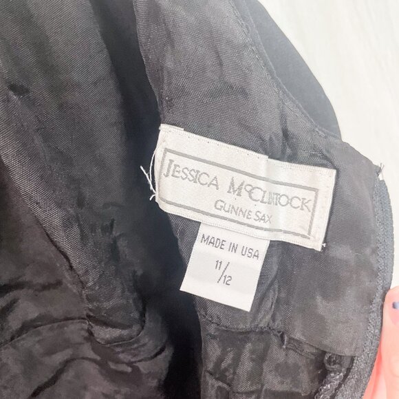 Vintage 90s Jessica McClintock Gunne Sax 90s/2000s Little Black Dress - Picture 6 of 7